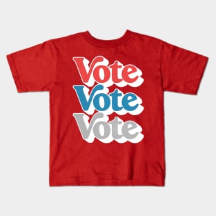 Tricolore Vote Vote Vote / Retro Typography Design Kids T-Shirt